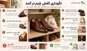 نگهداری کفش چرم در کمد